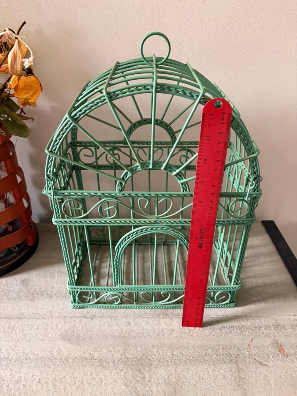 Decorative Mint Green Metal Birdcage - Picture 5 of 6